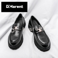 Dc Marent 38-44 Shoes For Men's Platform Loafers Slip on Black Leather Casual Boat Shoes