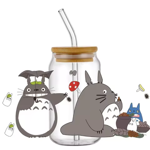 Miniso Japanese Cartoon Penguin 16oz Libbey UV DTF Cup Wrap Transfer Stickers Custom DIY Mug Decal S