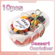 10pcs 500ML Acylic Oval Dessert Container for Salad, Mousse Cake, clear plastic dessert