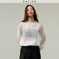 SALISA - SILK LONG SLEEVES SS26 White เสื้อเบลาส์ซีทรู *PRE-ORDER 1 WEEK*