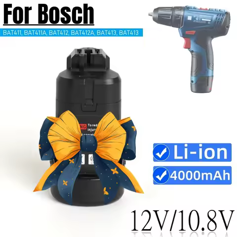 Li-ion 2026 Rechargeable Battery for Bosch Battery Charger, 12V, 10.8V, 4000Ah, BAT411, BAT411A, BAT