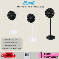 ALPHA Motto SF B22 DC Motor Stand Fan with 7 Blades 8 Speed Remote (14")  kipas 2025
