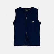 maison KEEPS | Ruka Knitted Top | เสื้อไหมพรมแขนกุดซิปหน้าปักโลโก้