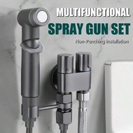 Bộ vòi xịt vệ sinh bằng thép không gỉ - Vòi sen cầm tay áp suất cao có van đồng thau và giá treo tườ