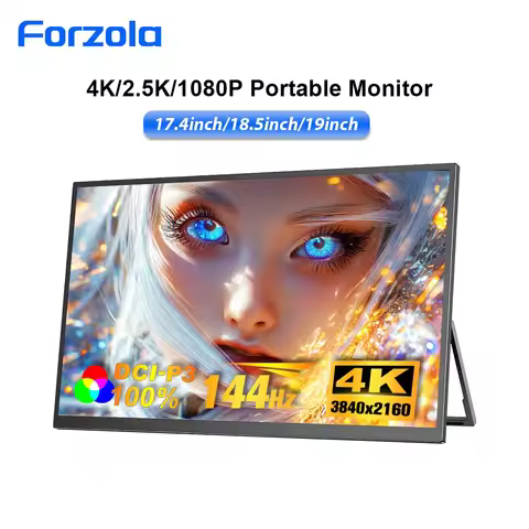 FORZOLA 17.4/18.5/19 Inch 144Hz UHD 4K Portable Monitor 2.5K Gaming Display For Travel Laptop Phone 
