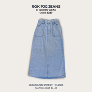Rok Cargo Anak Perempuan Panjang Tanggung | Rok Jeans Anak | Denim Rempal 6-15 Tahun NomenaKids 212