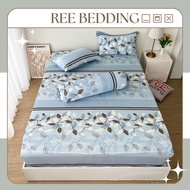 Bộ ga giường thun lạnh 4 món R308 in 3D REE Bedding đủ size drap trải nệm