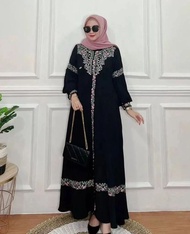 Husna Dress Wanita Dewasa Terbaru 2022 Baju Kondangan Mewah Aplikasi Bordir Fashion Muslim Hijab Tre