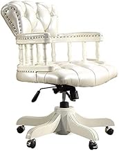 Office Chair Boss Chair High-Back Executive Chair Game Chair Reclining Leather Office Chair with Thick Cushions and Ergonomic Lumbar Support with Fully Cushioned Armrests LEOWE (Color : White)
