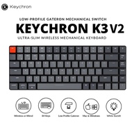 #Ready Stock# Original Keychron K3 V2 Ultra-slim Wireless Mechanical Keyboard Low Profile Keyboard Hot-Swappable. Keyboard 75 White LED Optical Blue Switch