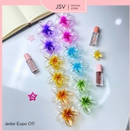 [JSV] 1 Dozen Transparent Hair Ties in Gradient Color, Frangipani Style - Expo 011