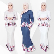 [ XXS - 10XL ] Floral Peplum Kurung Moden . Muslimah Plus Size . Sedondon Raya Bridesmaid . Baju Nikah Cikgu Niya [H]