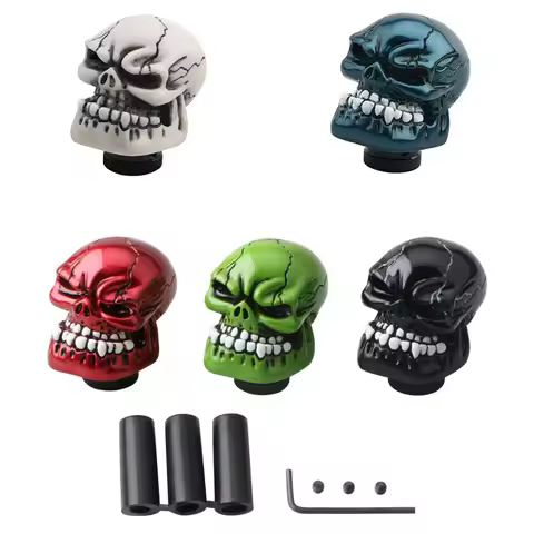 Universal Ghost Skull Gear Shift Knob Big Teeth Manual Transmission Gear Stick Shifter Lever Sport C