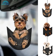 OPENMALL Cute Car Rear View Mirror Backpack Key Chain Animal Pendant Dog Hanging Ornament Car Access