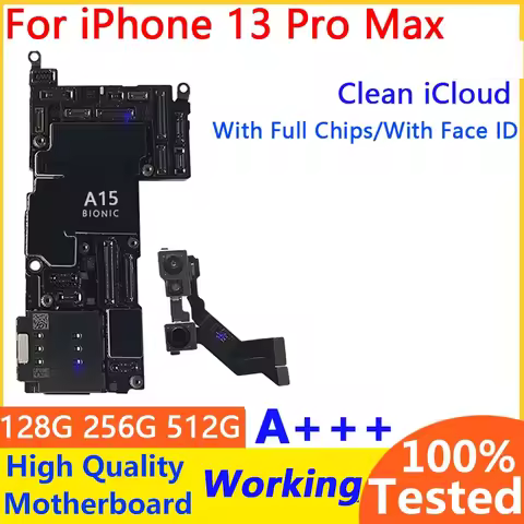 Fully Tested Authentic Mainboard for iPhone 13 Pro Max Motherboard with Face ID Unlocked Support Upd