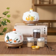 Timed temperature adjustment electronic sandalwood stove, hand-painted ceramic electronic aromathera