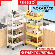 Finsso: MORA 3 /4/5 Tier Multifunction Storage Trolley Rack Office Shelves Home Kitchen Rack With  Wheel