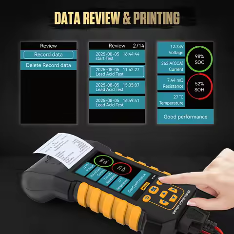 AUTOOL Battery Tester With Printer Battery Analyzer Tester Automobile Battery 8-30V Capacity Max Loa
