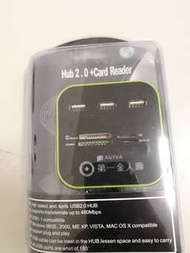 【多功能讀卡機 】USB 2.0 排插式 HUB USB 讀卡機 充電 燈條 一分三 集線 分線器 接口 擴充