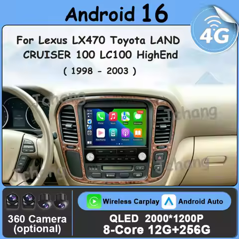 9 inch Car Radio Multimedia Player Android 16 Carplay for Lexus LX470 Toyota LAND CRUISER 100 LC100 