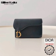 Dior Pre-Owned Saddle Lotus Wallet Black GHW Y2022