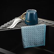 MINGFANITY Triangle Roll-Up Dish Drying Rack for Sink Corner Small Foldable， Stainless Steel Multipurpose Kitchen Sink Corner Dish Drainer Mat (Gray)