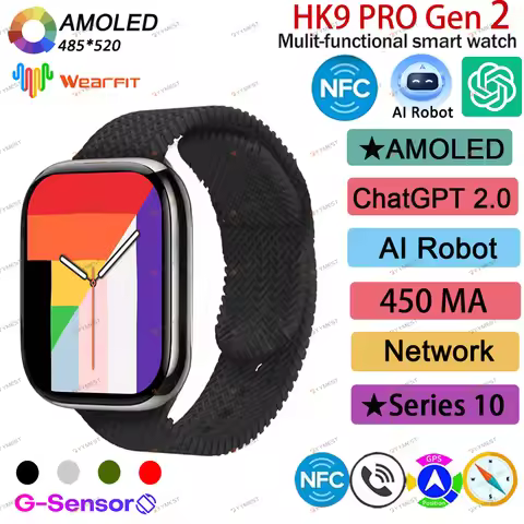 2025 AMoled SmartWatch HK9 Pro Gen 2 Original Series 10 2.02″ Infinite Screen AI ROBOT AMOLED NFC Co