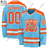 New Hockey Jersey Colorful Series V Neck Long Sleeve Personalized Customized 3D Printed Colorful Cas