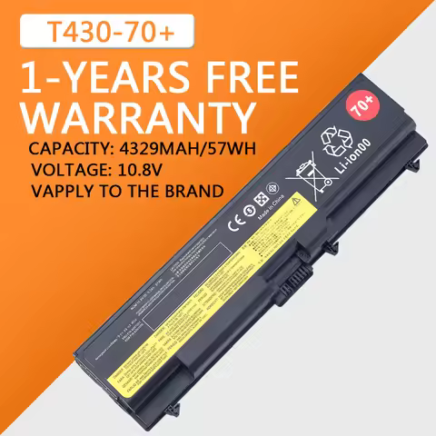 4760mAh 57Wh Laptop Battery 70+ For Lenovo ThinkPad T430 T410 T410i T420 T420i T510i T520i 45N1005 4