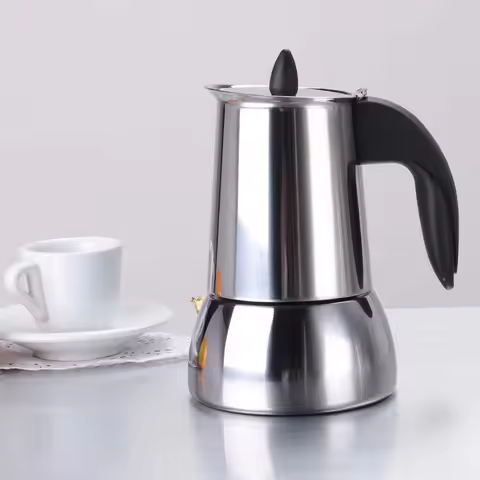 Stainless Steel Moka Pot Cafetiere Expresso Moka Inox Enamel Stainless Steel Moka Pot