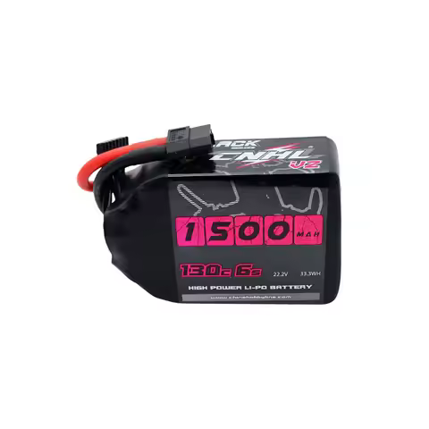 2 Packs CNHL Black Series V2.0 1500mAh 22.2V 6S 130C Lipo Battery with XT60 Plug