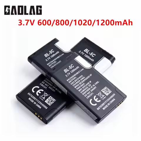 BL 5C BL5C BL-5C 3.7V 1200mAh Lithium Polymer Phone Battery For Nokia 1100 1110 1200 1208 1280 2600 