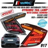 917 Honda Civic FK7 FK8 2016 - 2021 Hatchback Type R Dynamic Tail Lamp With Signal Running