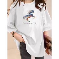 2Y812 1XL-5XL Tshirt Women Clothes T shirt Plus Size Crop Top Summerual Loose comfortable Leisure Pl