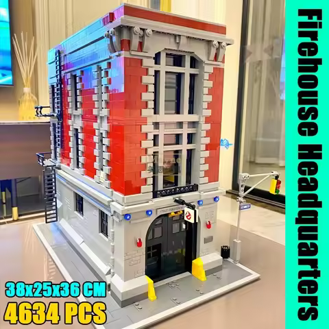 WIth Light Ghostbusters Firehouse Headquarters 4634PCS Building Blocks Bricks Kit Compatible 75827 C