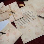 Thick Flower Paper Envelope Set handwritten Retro Love romantic Letter A4 student gifs