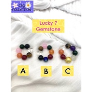 Lucky 7 Gem Stone with Money Coin/Evil Eye for Wealth abundance and Healing stone Lucky Charm