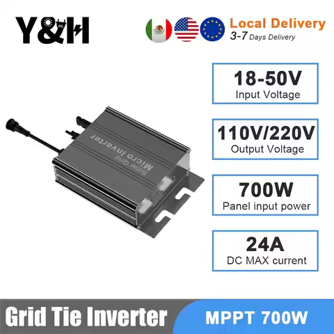 [MX/US/DE In Stock] Y&H MPPT 700W Solar Grid Tie Inverter DC Input 18-50V Micro Inverter to AC110V/2