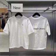 【100% Original】CK+ Cotton T-Shirt -Unisex Classic Logo Design Crew Neck Short-Sleeved Shirt Lengan P