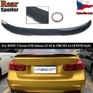 For BMW 3 SERIES F30 M3 F80 PSM Style Rear Trunk Spoiler Carbon Fiber Bumper Lips Wing 320i 318d 316