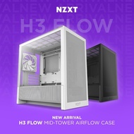 # NZXT H3 Flow (2025) - High Airflow Mid Tower mATX T.G PC Case # [ BLACK / WHITE ]