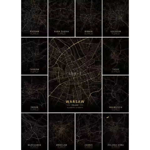 Poznan Poland City Map Poster Nature Travel Collection Prints Elegant Wall Decor for Home and Office