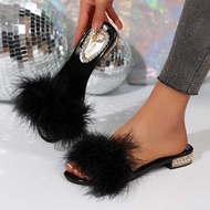 Large Size Furry Slippers for Women - Perfect for Summer 2025