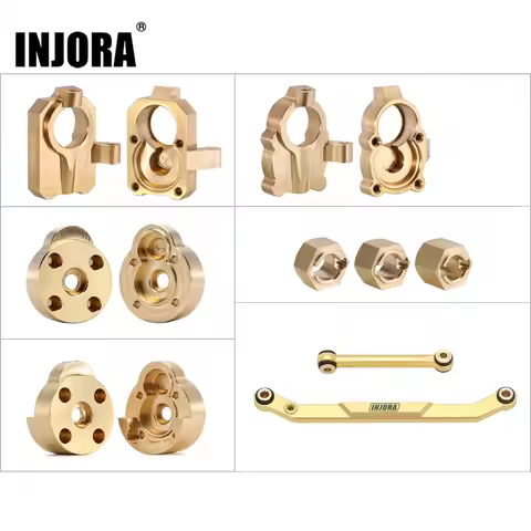 INJORA Brass Portal Drive Housing Steering Knuckles Wheel Hex Upgrade Parts For 1/24 RC Crawler FMS 