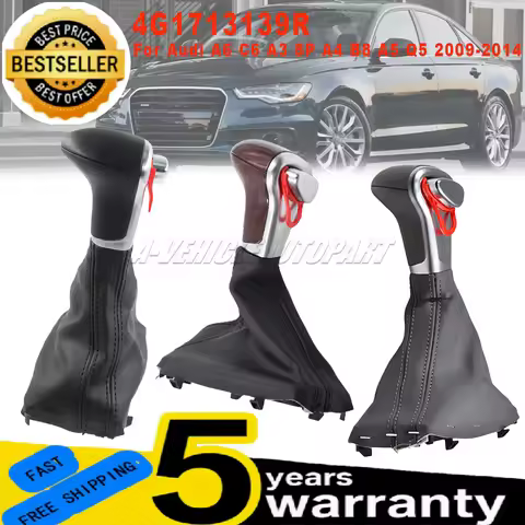 Black/Gray/Wood-Grain-Black Auto Automatic Shift Knob For Audi A6 C6 A3 8P A4 B8 A5 Q5 2009-2014 LHD