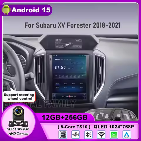 9.7 inch Android15 For Subaru XV Forester 2018-2021 Car Radio For Tesla style screen lMultimedia Vid