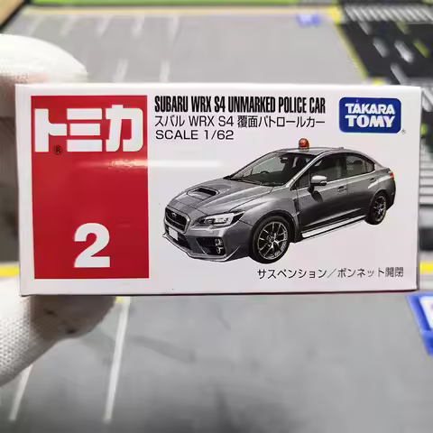 In Stock Original Tomica No.2 Subaru WRX S4 Unmarked Patrol Car Diecast Alloy Model Takara Tomy Poli