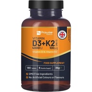 D3 4000IU & K2 MK7 100µg Tablet Vegetarian I 180 (6 bulan penggunaan) I untuk Meningkatkan, Meningka