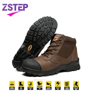 Zstep รองเท้าเพื่อความปลอดภัย Nubuck เกรดแบรนด์สำหรับผู้ชายหัวเหล็กโครงสร้างแข็งแรงแบบดั้งเดิม