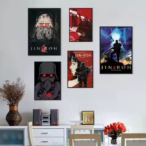 Jin Roh The Wolf Brigade Metal Plaque Anime Posters Sticky Waterproof Paper Sticker Coffee House Bar